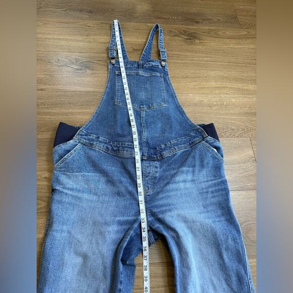 Old Navy Maternity Side-Panel OG Straight Jean Overalls Size 16 Short - Picture 9 of 10